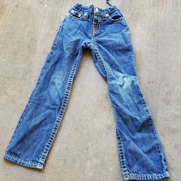 Kids True Religion Tour Straight Fit Big T Jeans Size 7 - Picture 1 of 10